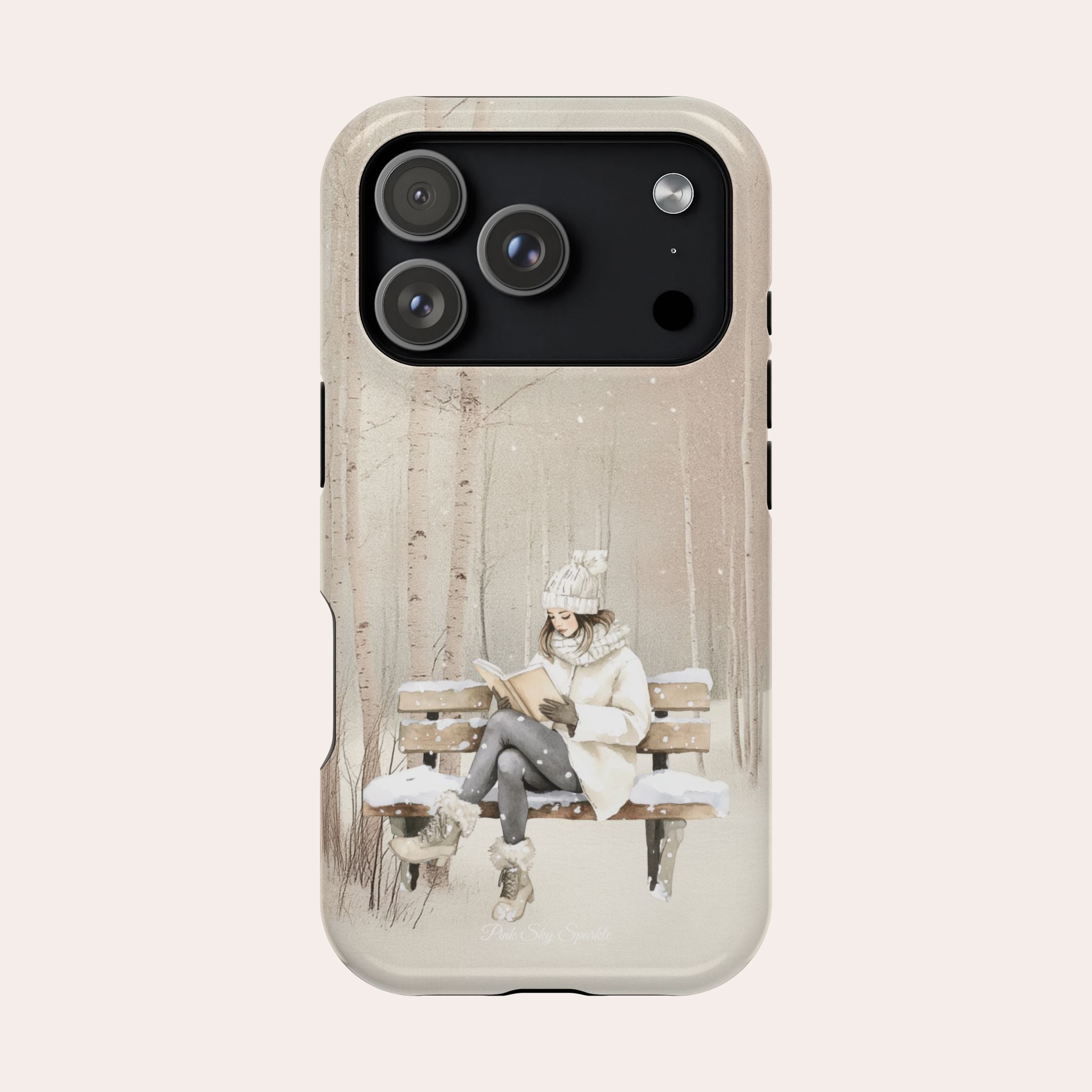 Étui magnétique pour iPhone « Lecture d'hiver »