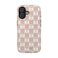 Neutral Checker Bows Magnetic iPhone Case