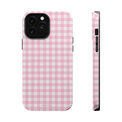 Pink Gingham Magnetic iPhone Case