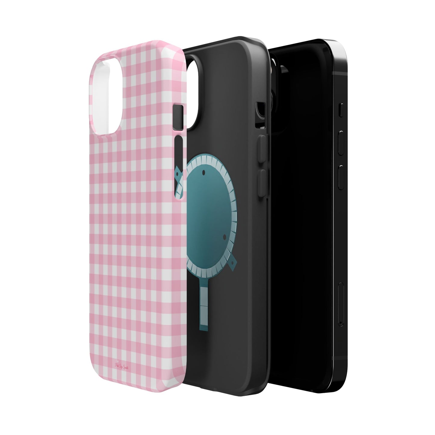 Pink Gingham Magnetic iPhone Case