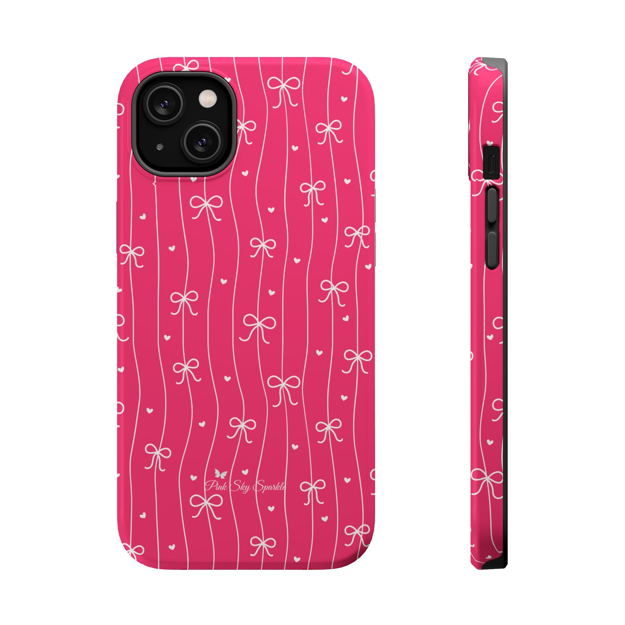 Hearts & Bows | Pink Magnetic iPhone Case