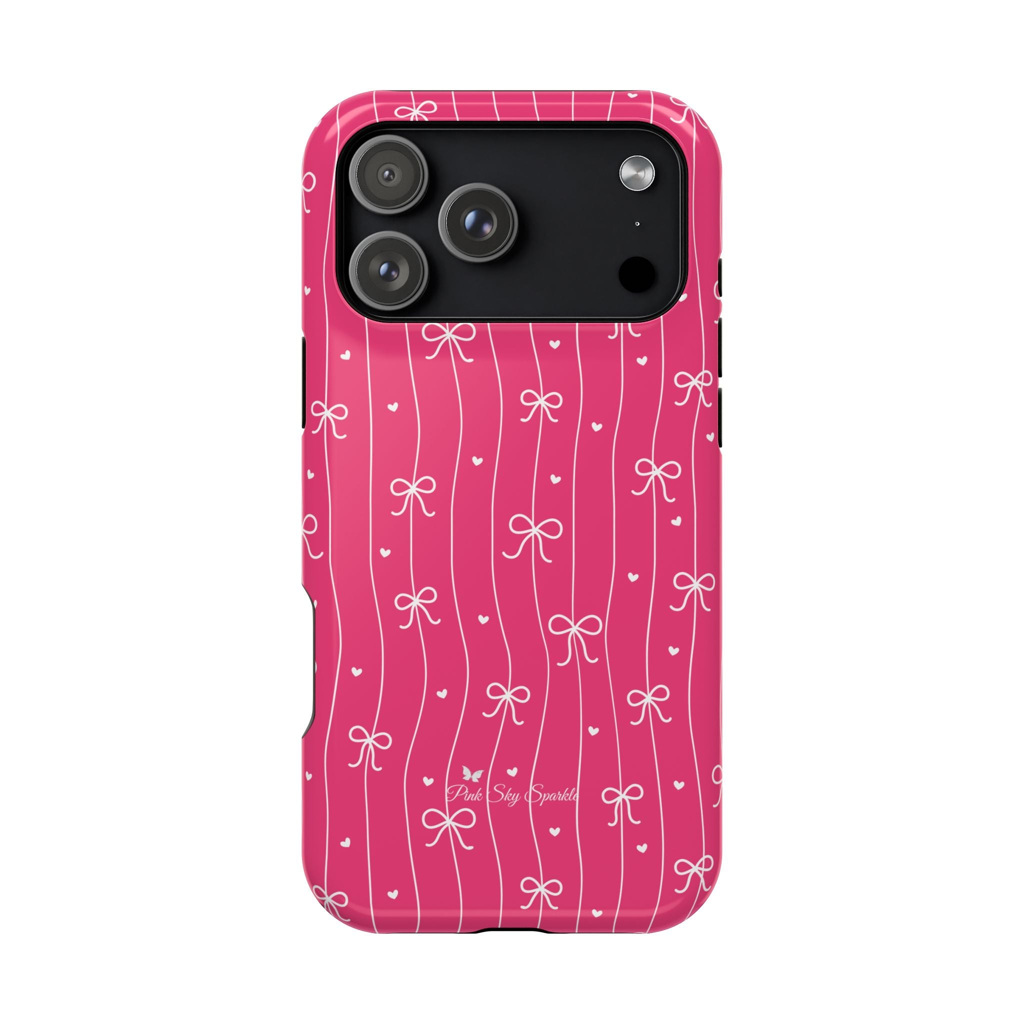 Hearts & Bows | Pink Magnetic iPhone Case