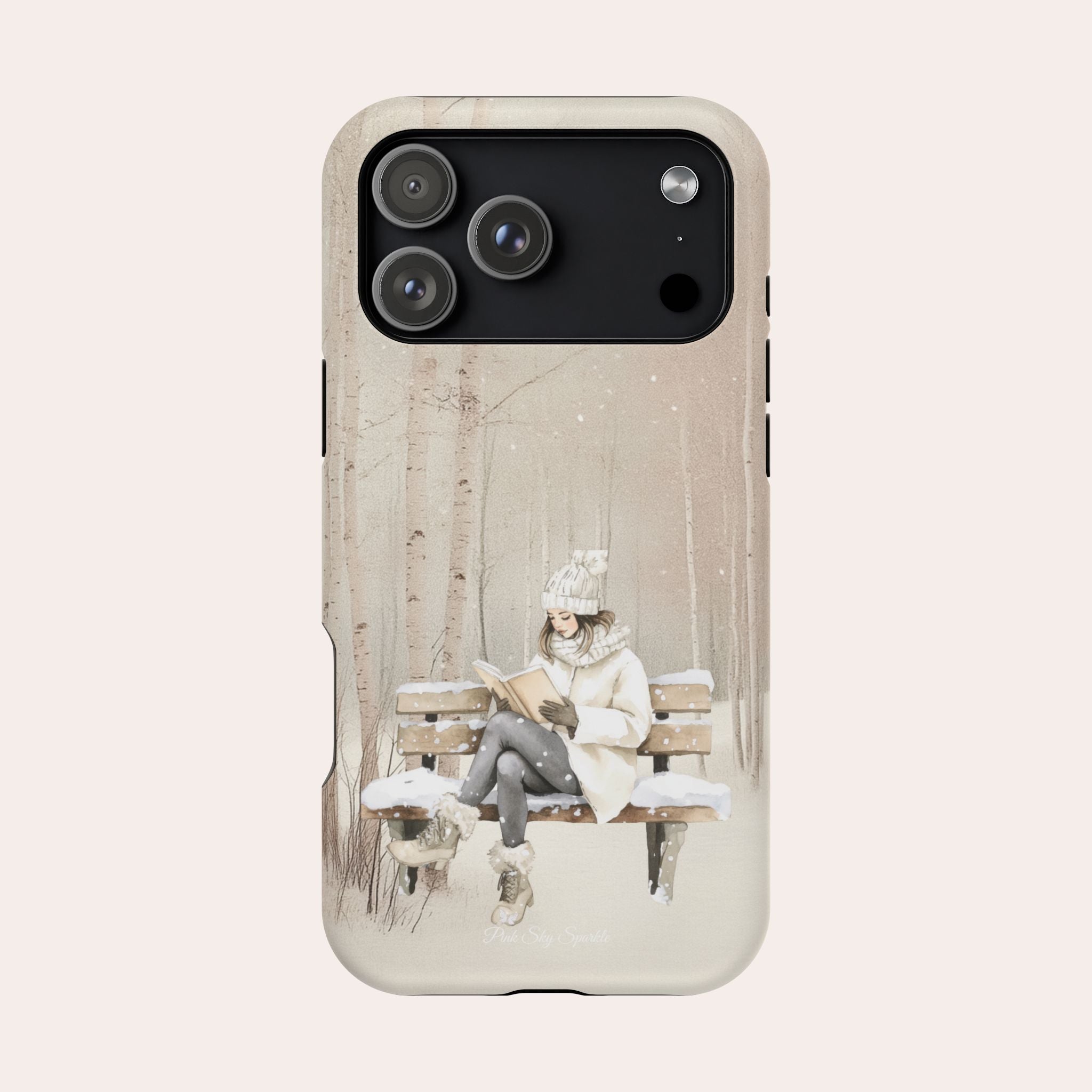 Étui magnétique pour iPhone « Lecture d'hiver »