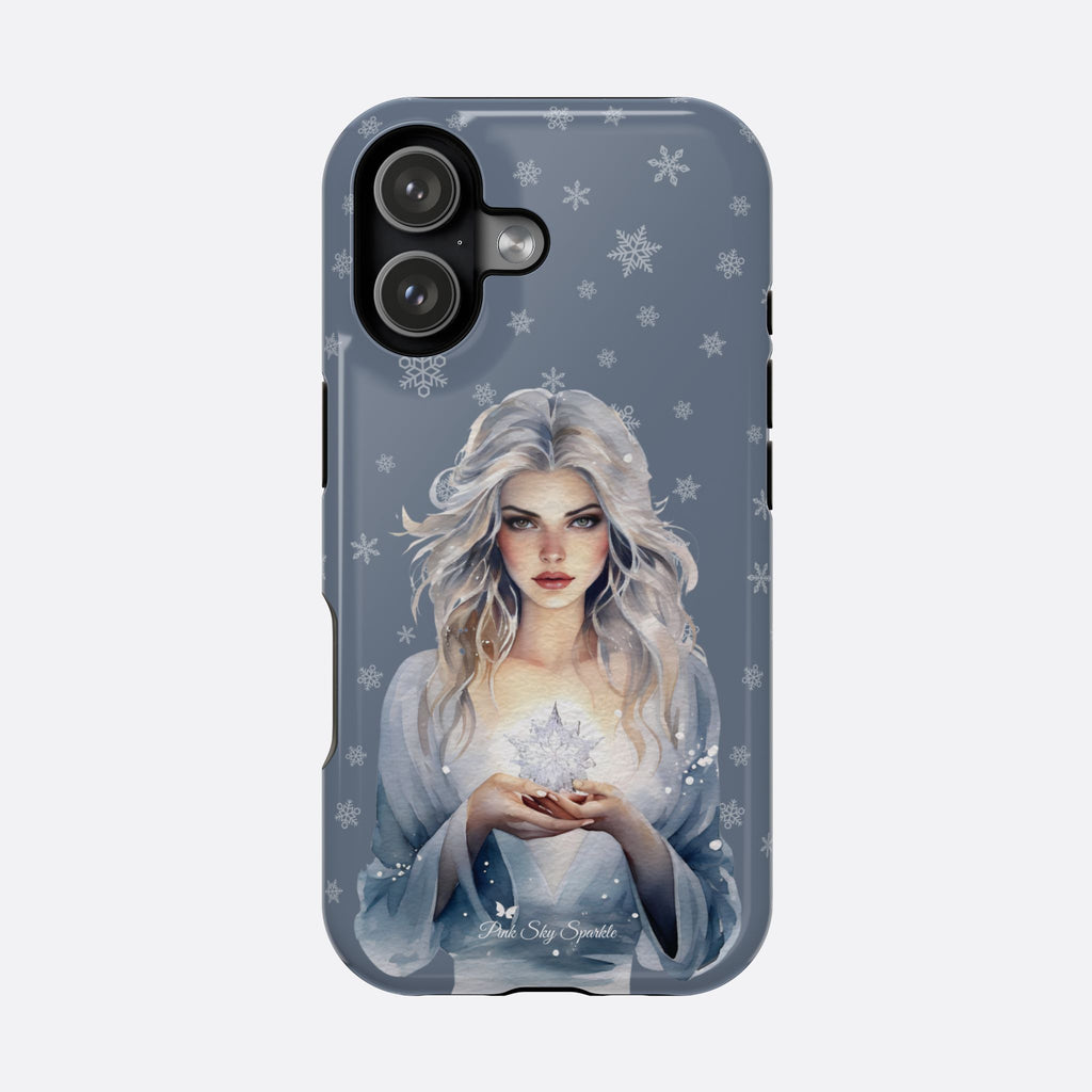 Funda magnética para iPhone con diseño de bruja invernal