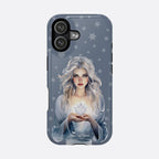 Funda magnética para iPhone con diseño de bruja invernal