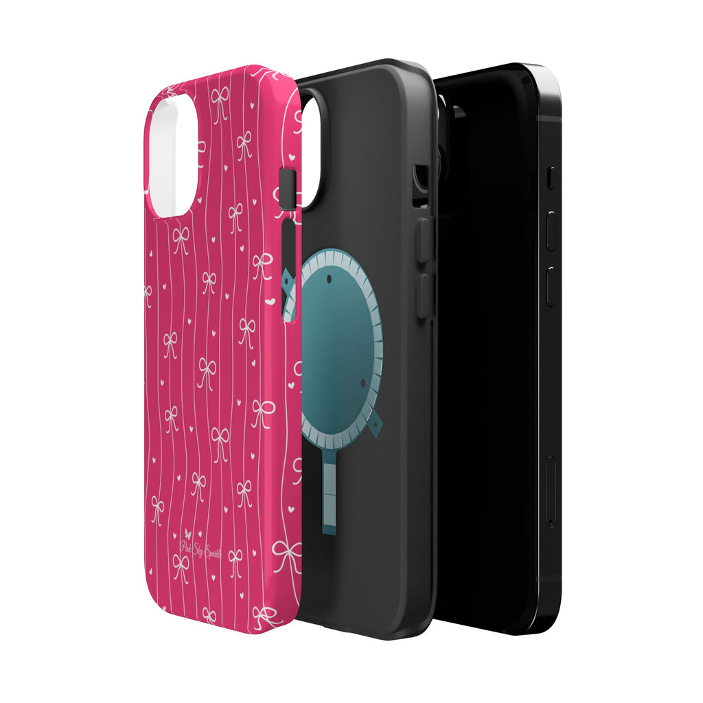 Hearts & Bows | Pink Magnetic iPhone Case