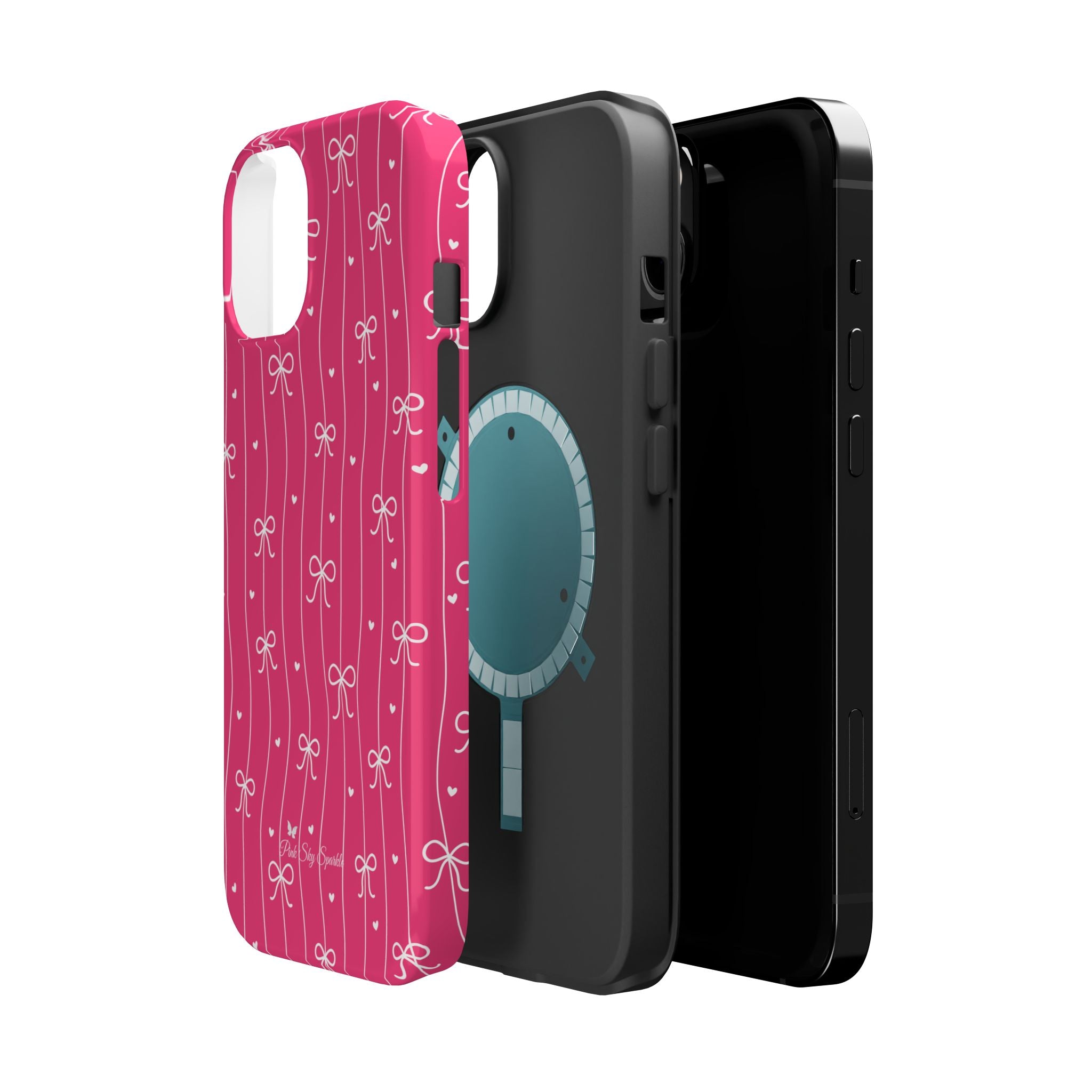 Hearts & Bows | Pink Magnetic iPhone Case