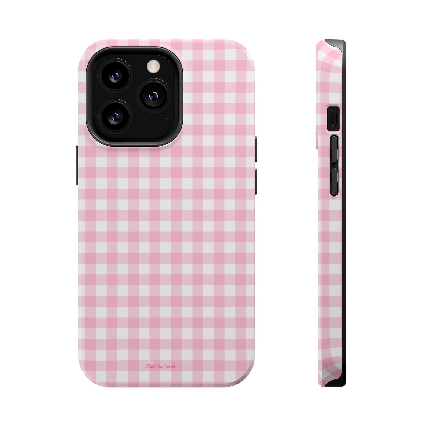 Pink Gingham Magnetic iPhone Case