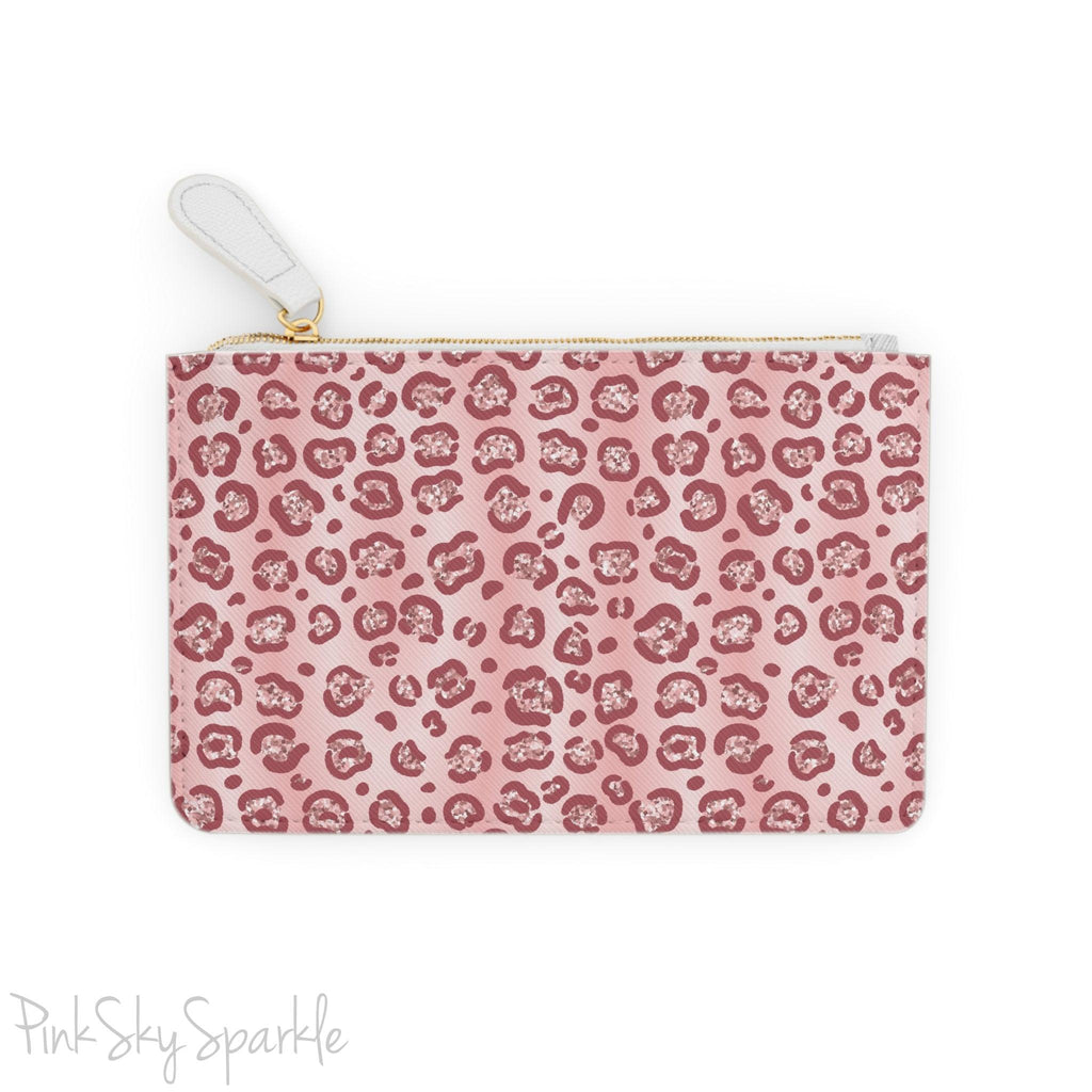 Rose Gold Leopard Mini Clutch Bag