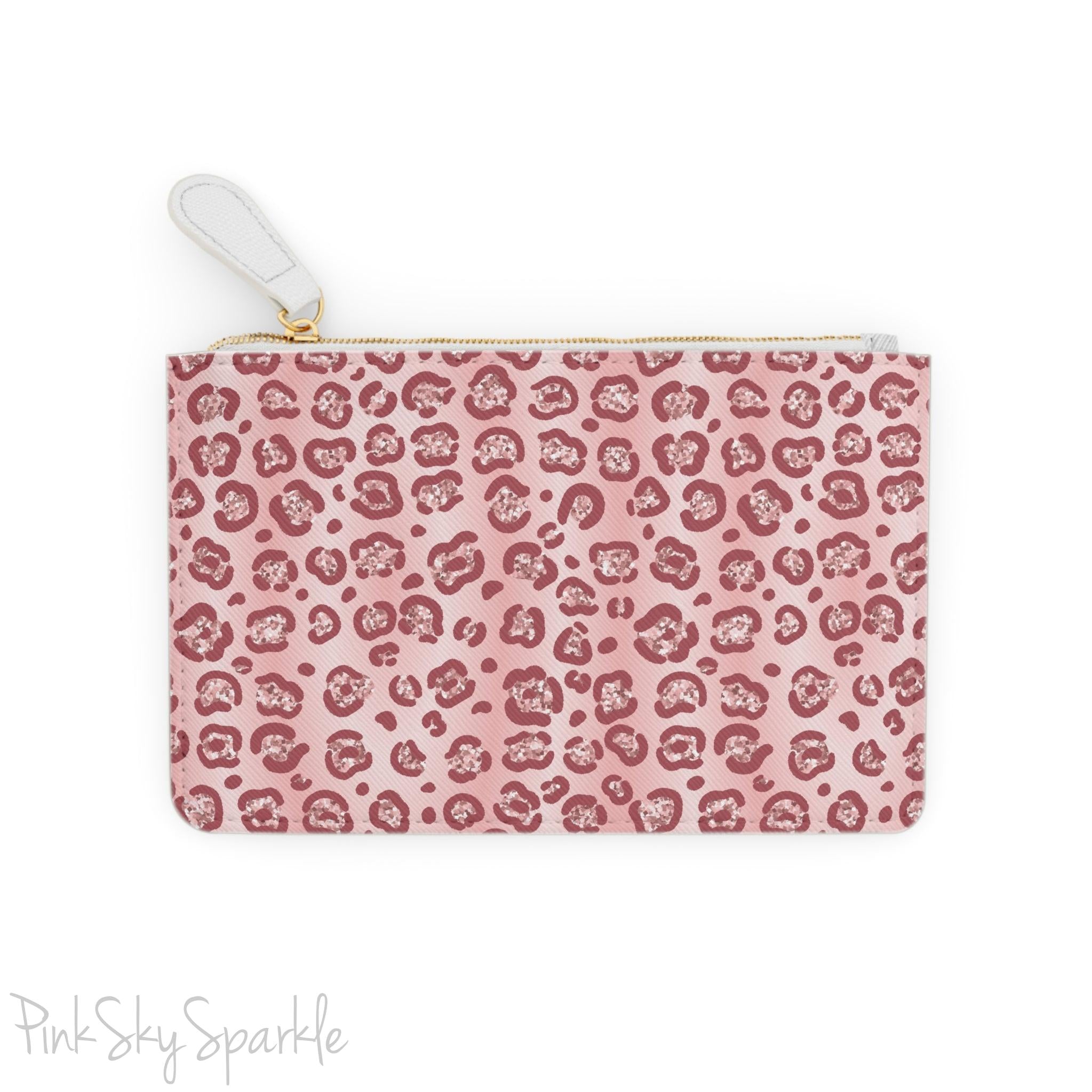 Rose Gold Leopard Mini Clutch Bag