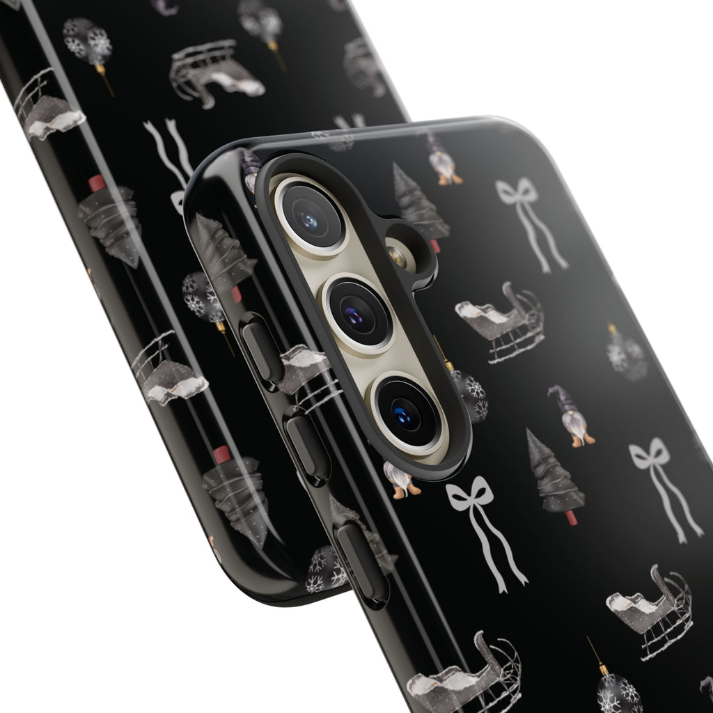 Sleigh in Grey Samsung Galaxy Phone Case – Chic Monochrome Christmas Edition