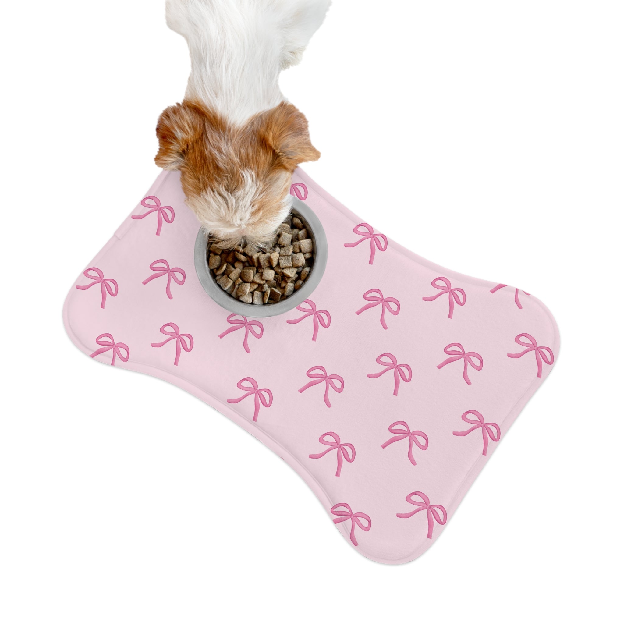 Cute Pink Bow Pet Feeding Mat
