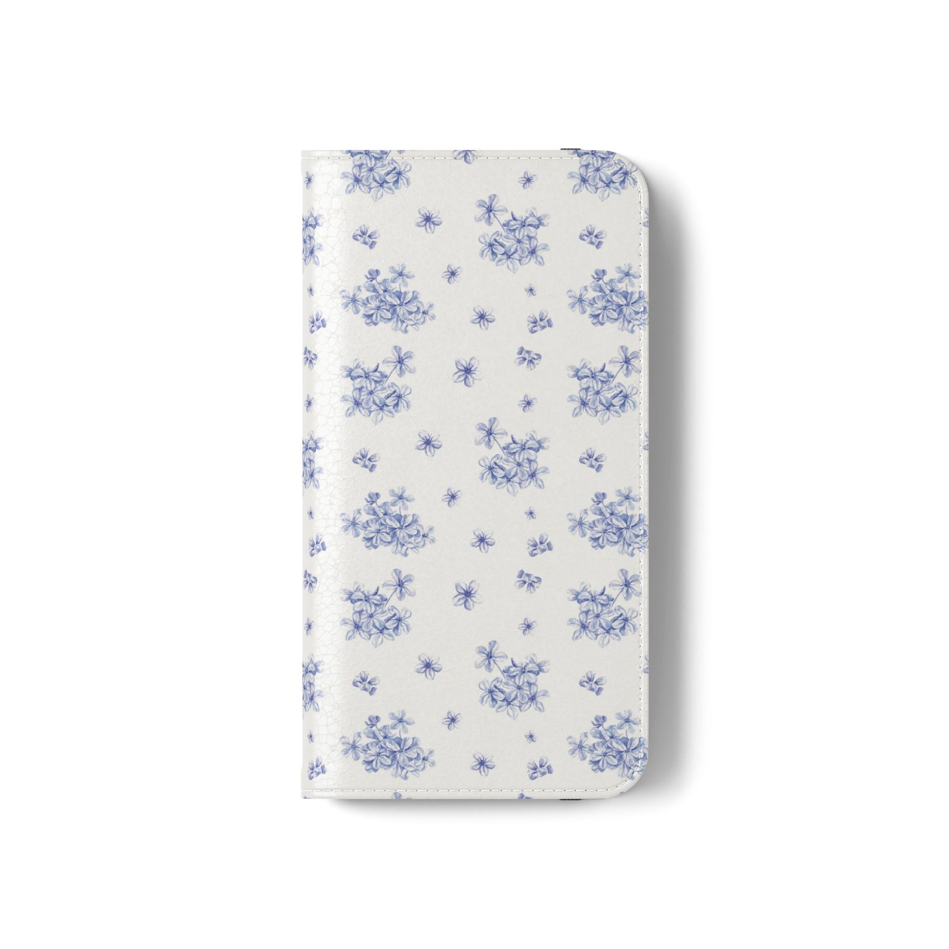 Blue Bloom Wallet Flip Case for iPhone