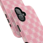 Pink Checkered Ghost Magnetic iPhone Case