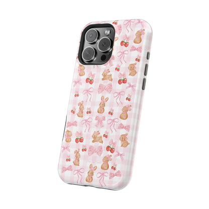 Sweet Baby Bunny Gingham Coquette Magnetic iPhone Case