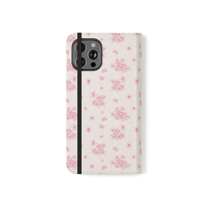 Pink Bloom Wallet Flip Case for iPhone