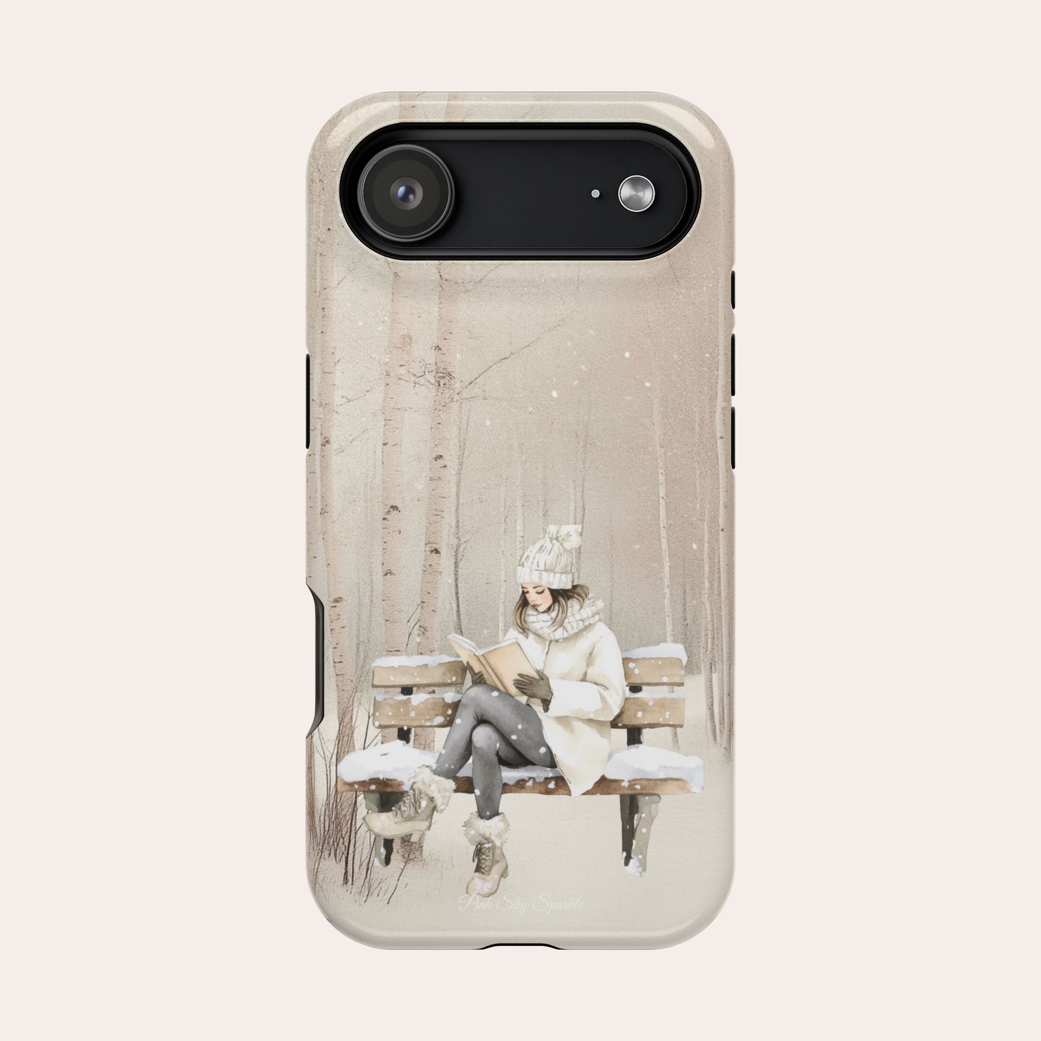 Étui magnétique pour iPhone « Lecture d'hiver »