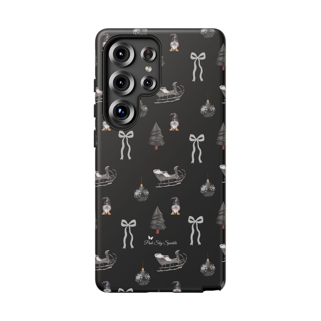 Sleigh in Grey Samsung Galaxy Phone Case – Chic Monochrome Christmas Edition