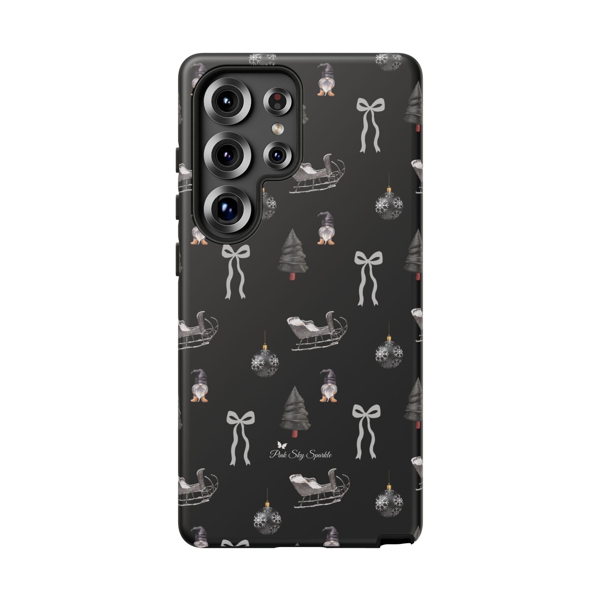 Sleigh in Grey Samsung Galaxy Phone Case – Chic Monochrome Christmas Edition