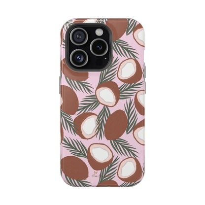 Coque magnétique pour iPhone Motif adorable bouquet de noix de coco