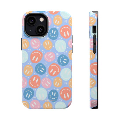 Funda magnética para iPhone All Smiles - Caras sonrientes pastel