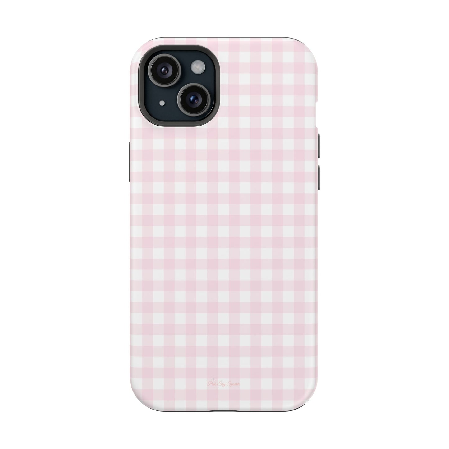 Baby Pink Gingham Magnetic iPhone Case