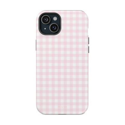 Baby Pink Gingham Magnetic iPhone Case