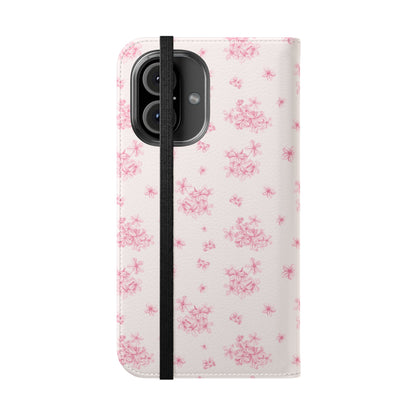 Pink Bloom Wallet Flip Case for iPhone