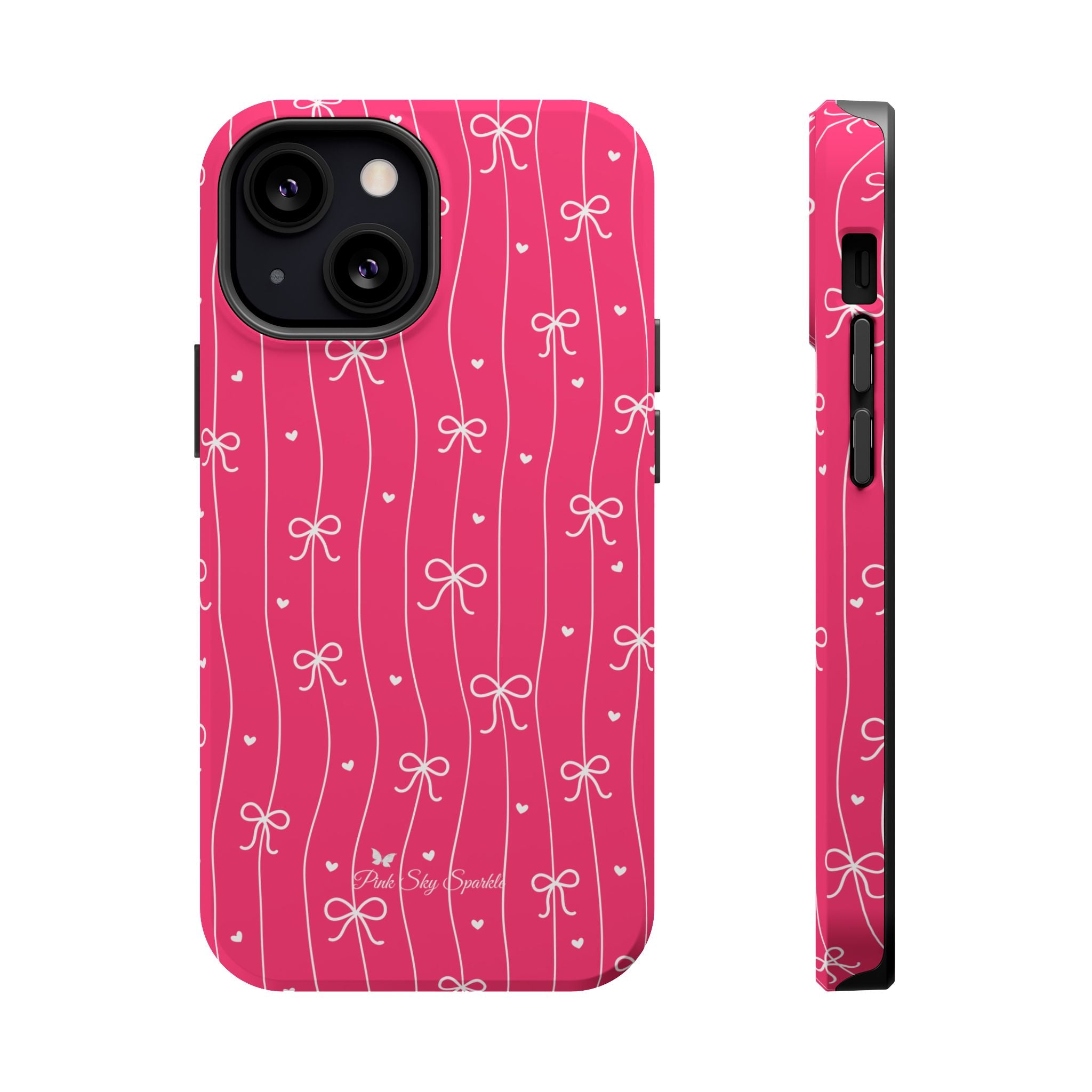 Hearts & Bows | Pink Magnetic iPhone Case