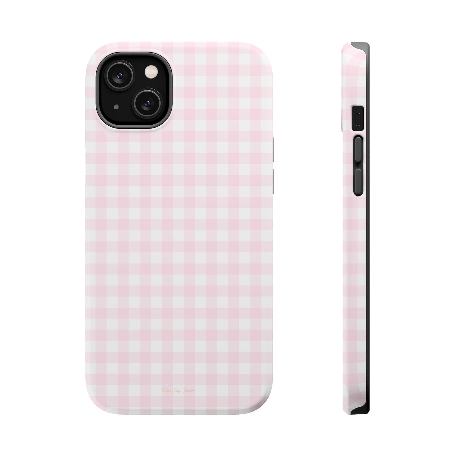 Baby Pink Gingham Magnetic iPhone Case