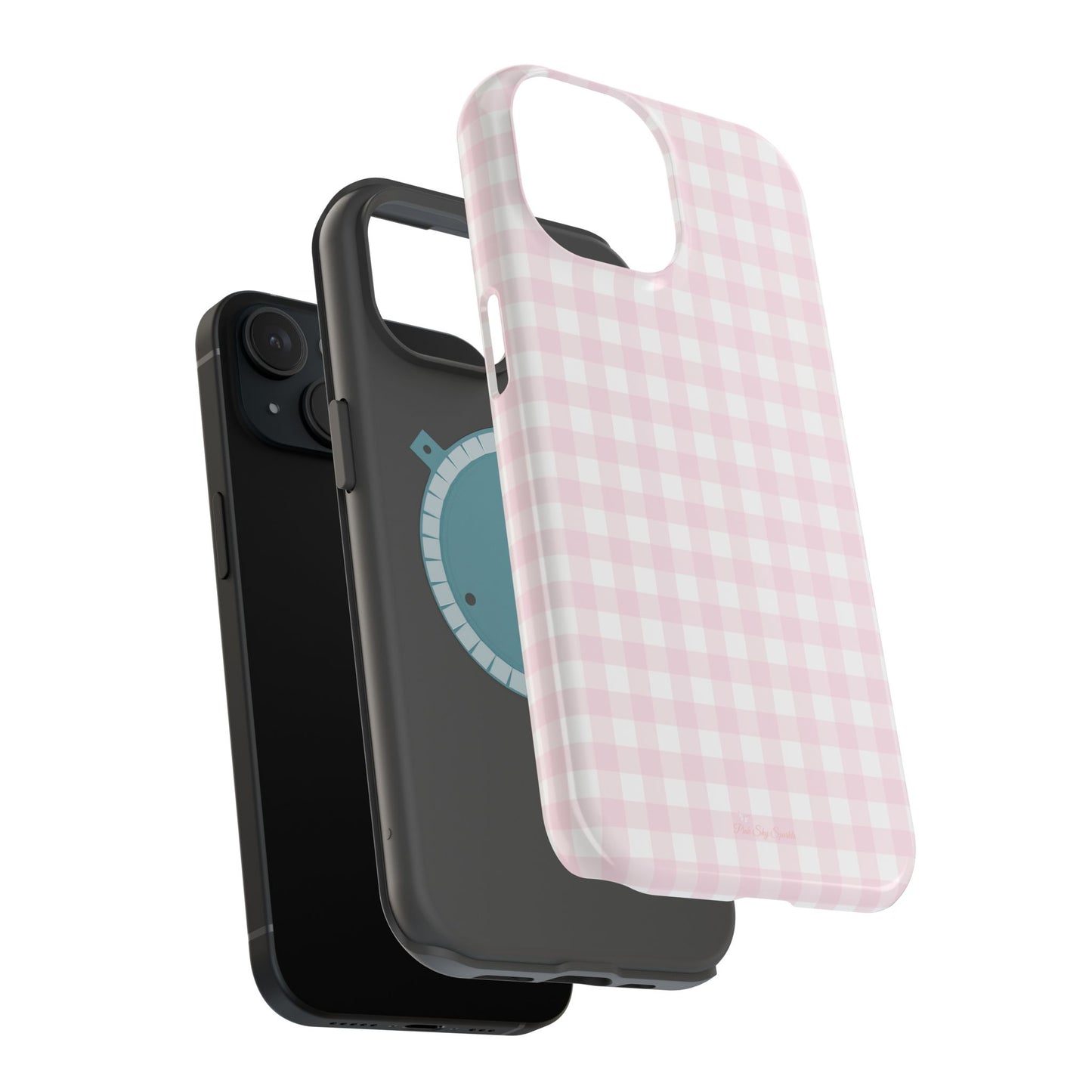 Baby Pink Gingham Magnetic iPhone Case