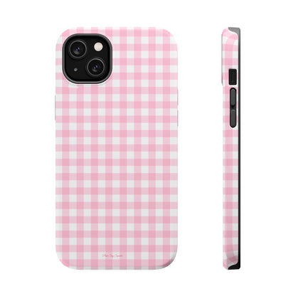 Pink Gingham Magnetic iPhone Case