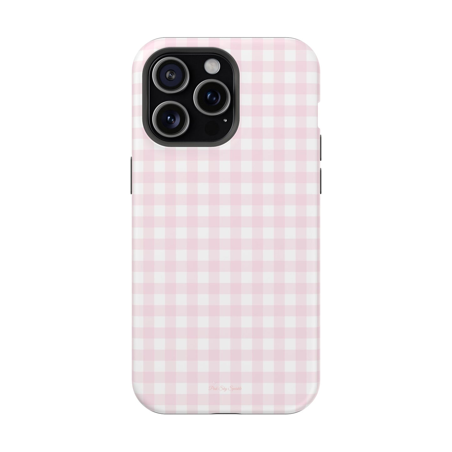 Baby Pink Gingham Magnetic iPhone Case