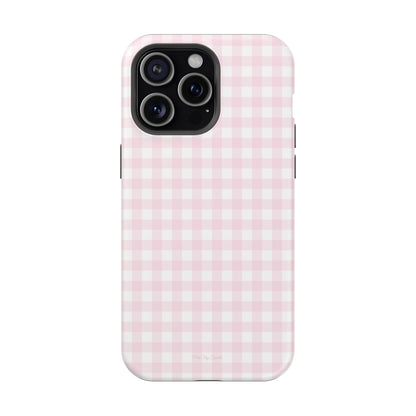 Baby Pink Gingham Magnetic iPhone Case