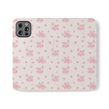 Pink Bloom Wallet Flip Case for iPhone