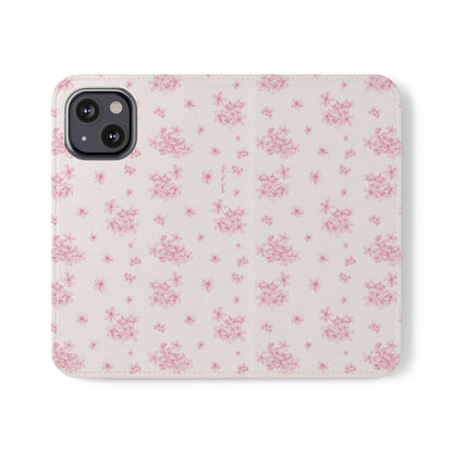 Pink Bloom Wallet Flip Case for iPhone