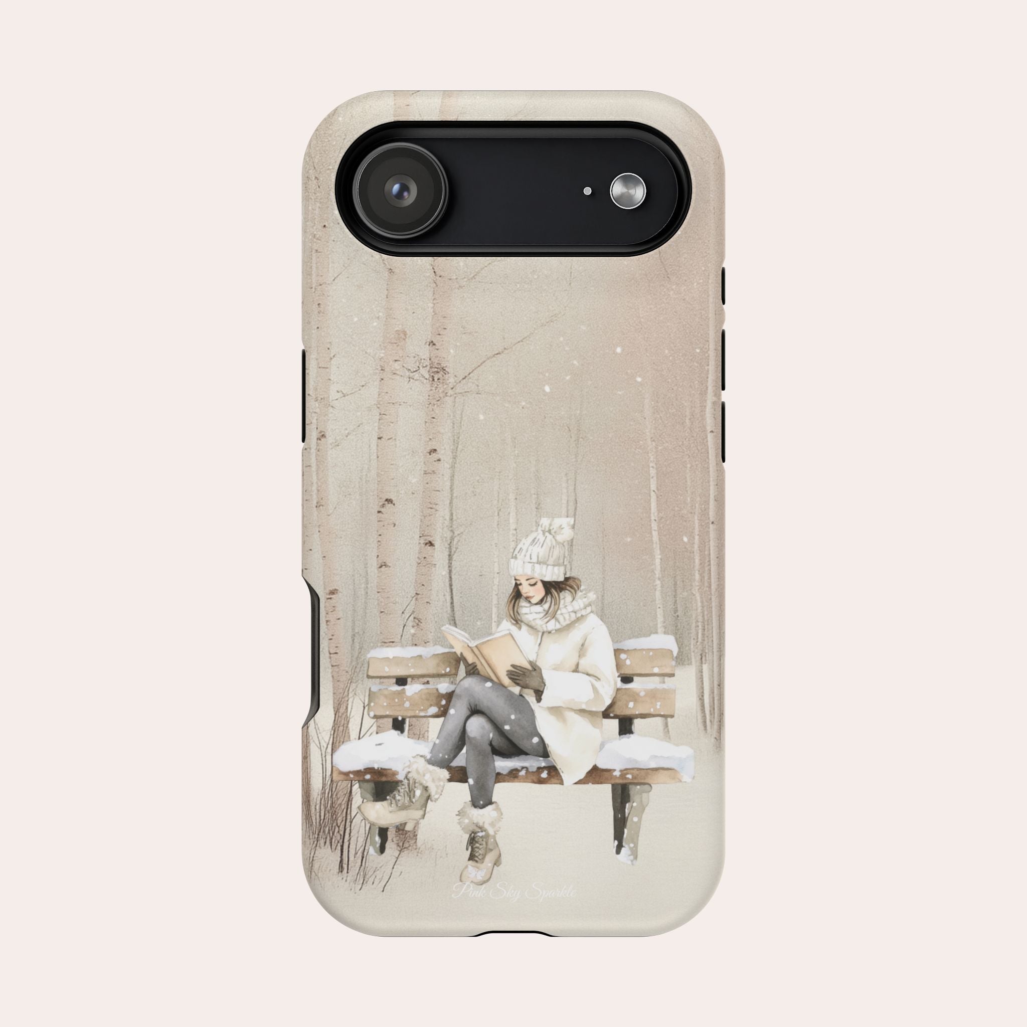 Étui magnétique pour iPhone « Lecture d'hiver »