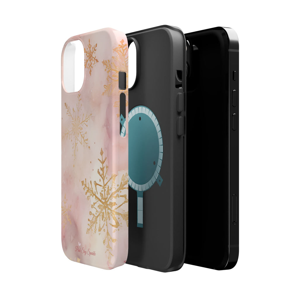 Pink & Gold Winter Wonderland Magnetic iPhone Case