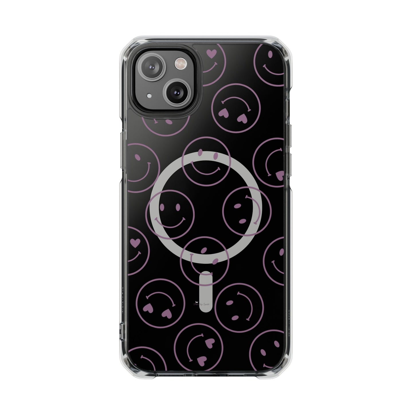 Purple Smilies Magnetic Clear Impact iPhone Case