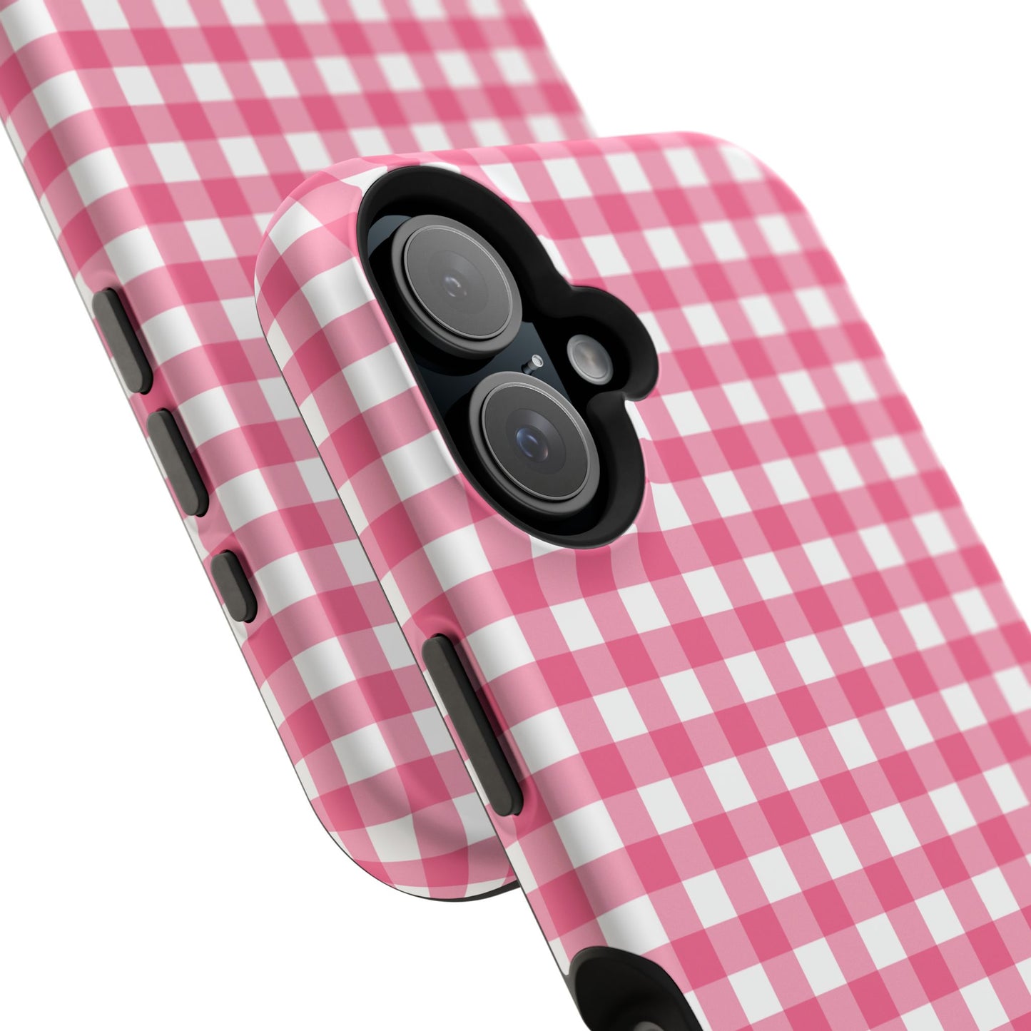 Dark Pink Gingham Magnetic iPhone Case