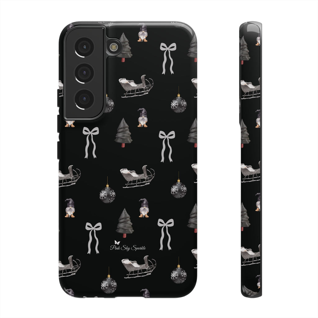Sleigh in Grey Samsung Galaxy Phone Case – Chic Monochrome Christmas Edition