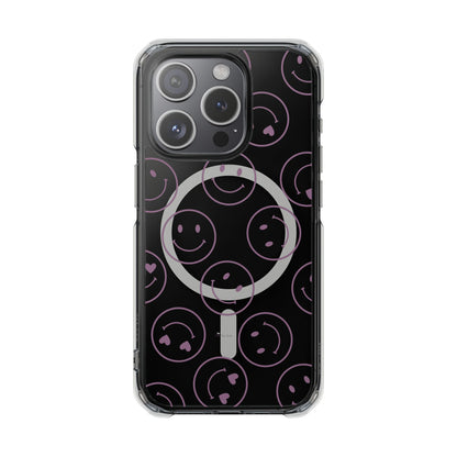 Purple Smilies Magnetic Clear Impact iPhone Case