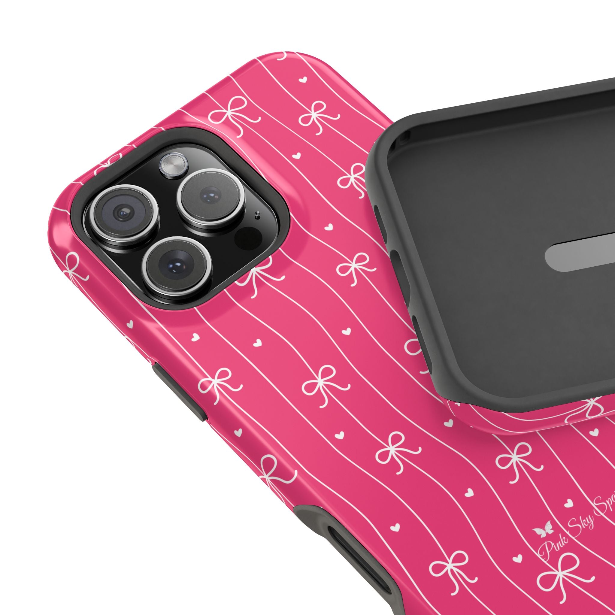 Hearts & Bows | Pink Magnetic iPhone Case