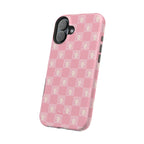 Pink Checkered Ghost Magnetic iPhone Case