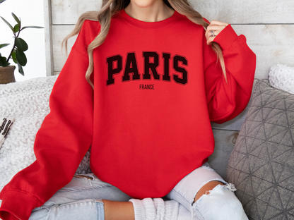 París, Francia Sudadera unisex con cuello redondo