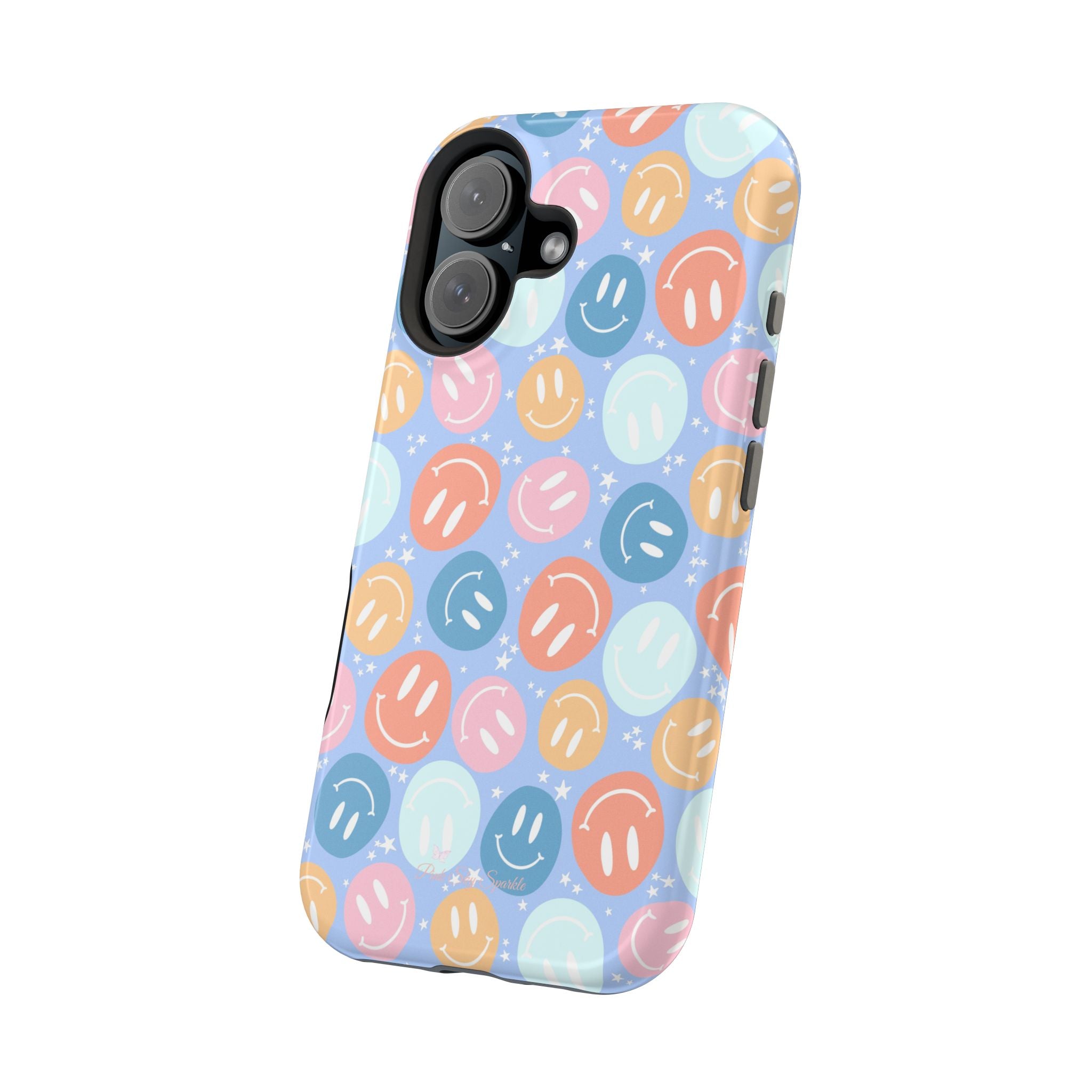 All Smiles Magnetic iPhone Case - Pastel Smiley Faces