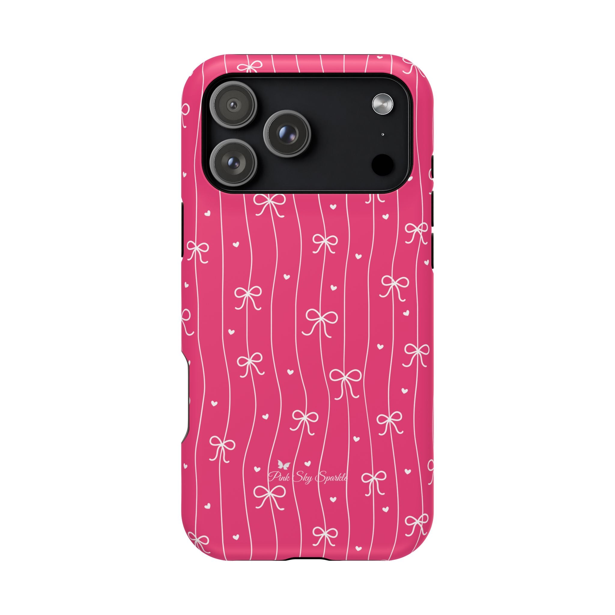 Hearts & Bows | Pink Magnetic iPhone Case