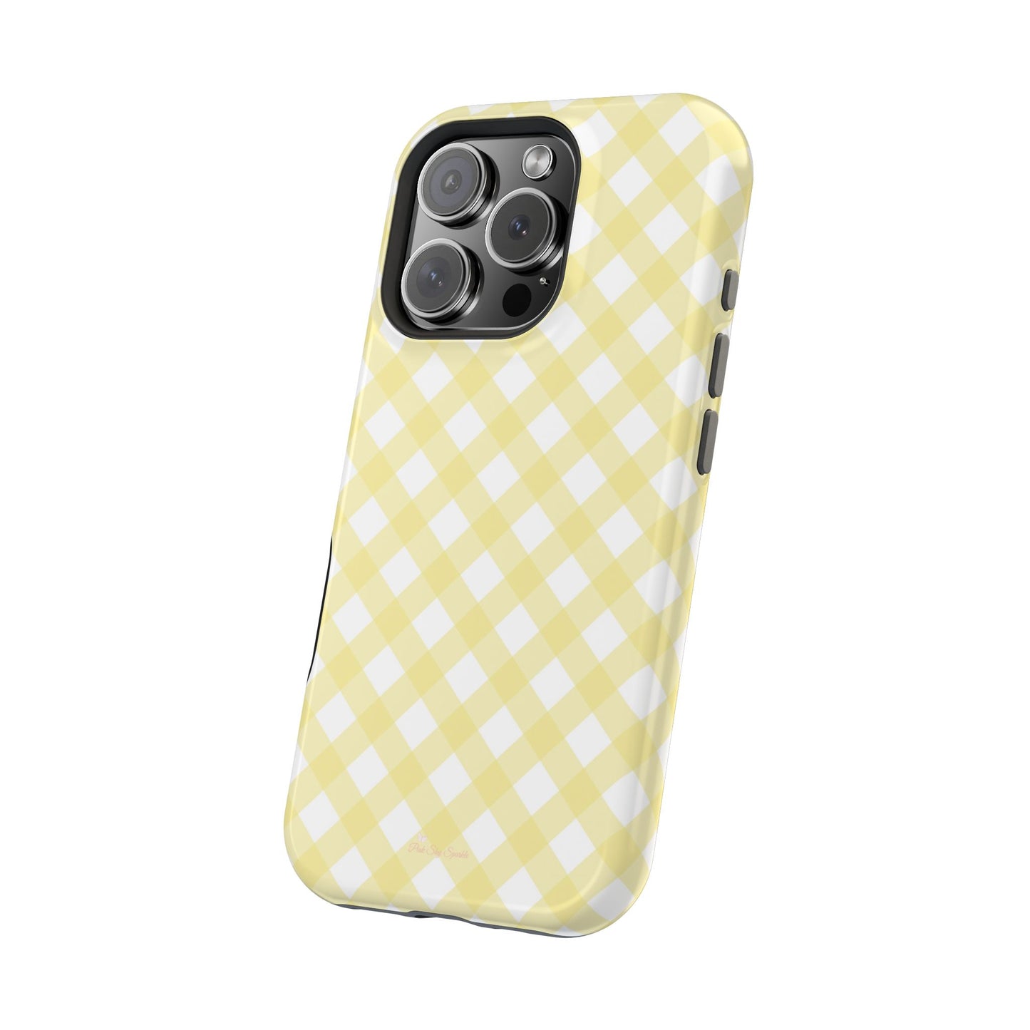 Cottage Chic Yellow Gingham Magnetic iPhone Case