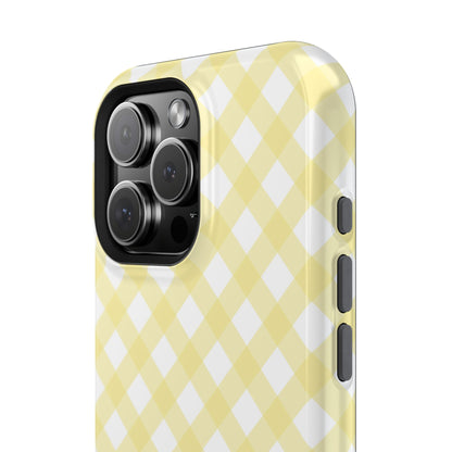 Cottage Chic Yellow Gingham Magnetic iPhone Case