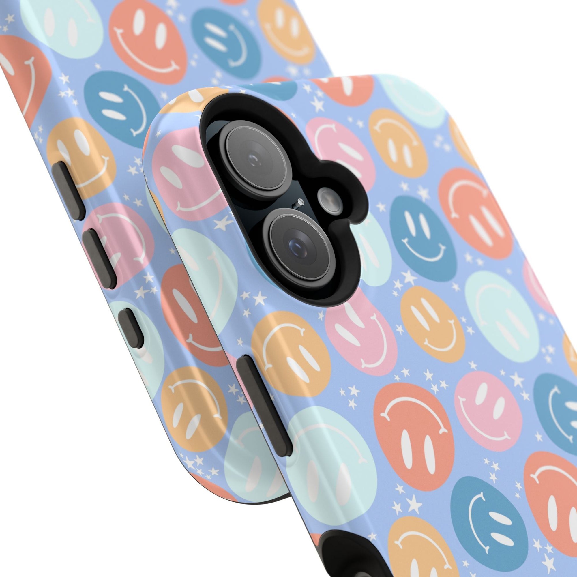 All Smiles Magnetic iPhone Case - Pastel Smiley Faces